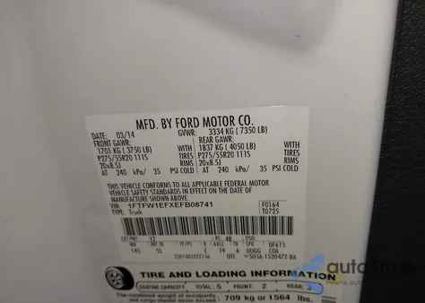 2014 Ford F-150 Stx from USA, damaged, VIN 1FTFW1EFXEFB08741